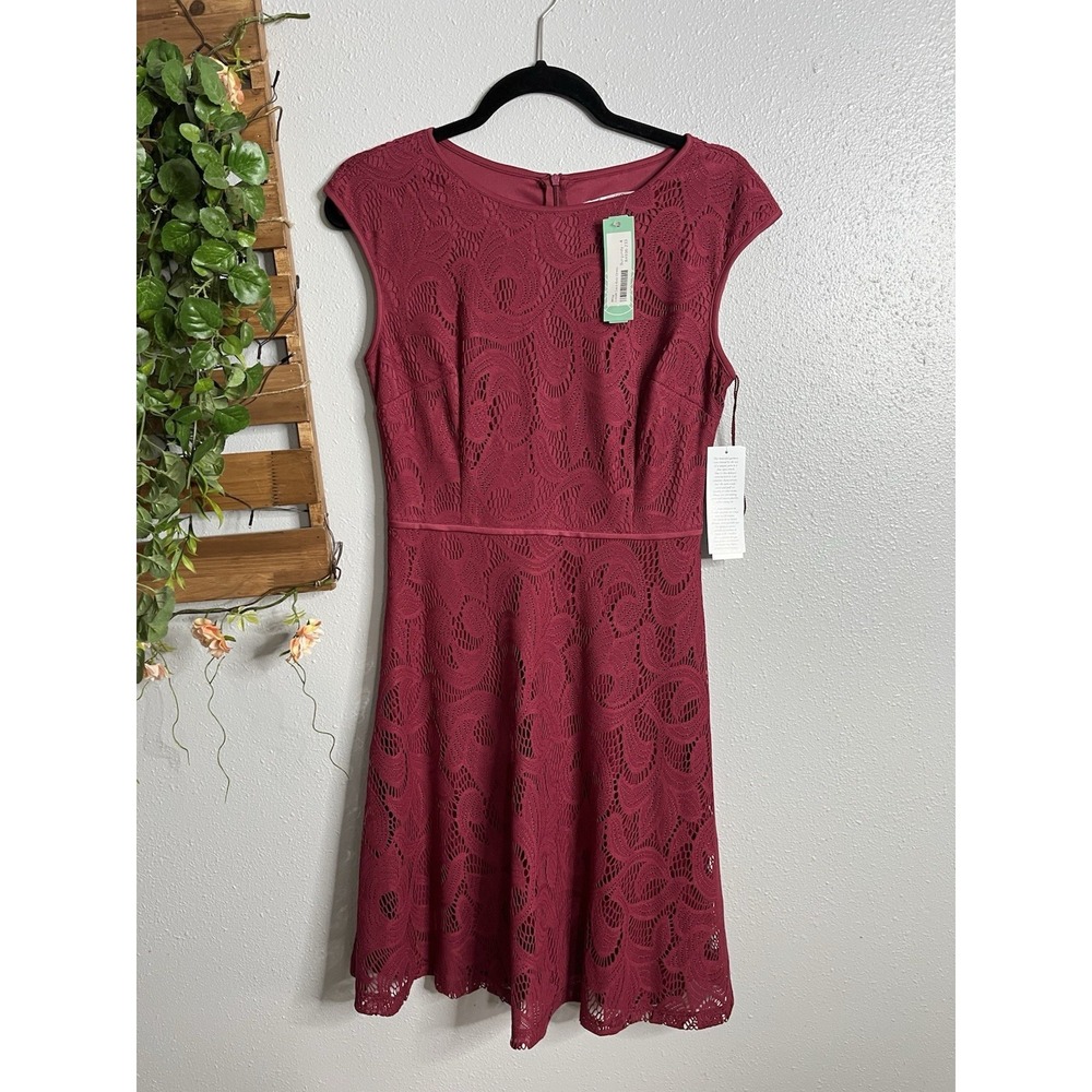 Wisp Avalon Sangria Lace‎ Dress Stitch Fix Exclusive Size 4 Burgandy
